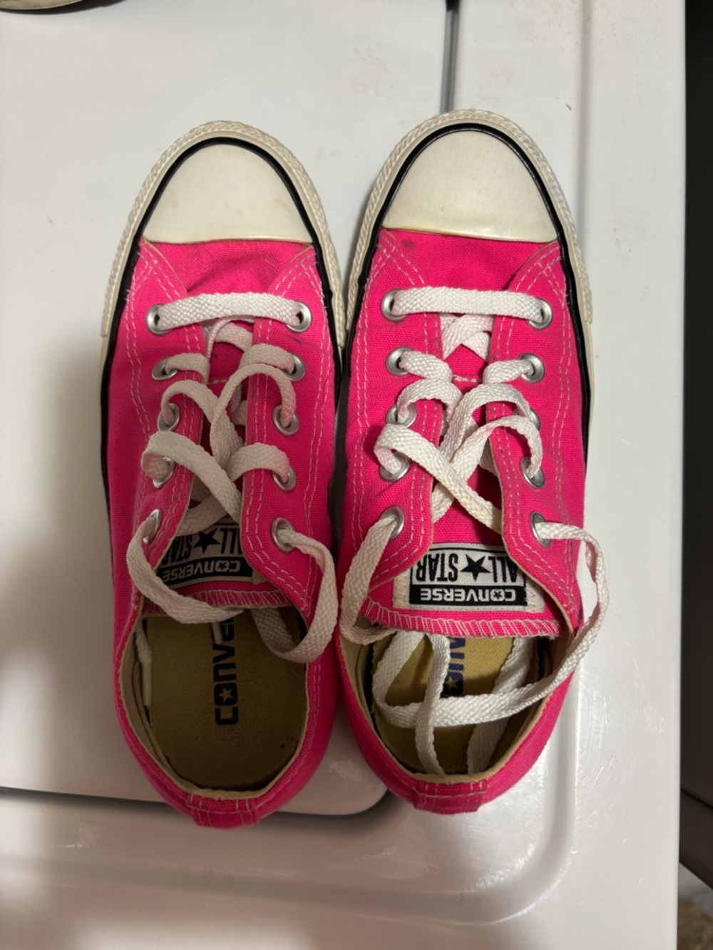 Converse Hot Pink Low Top Sneakers